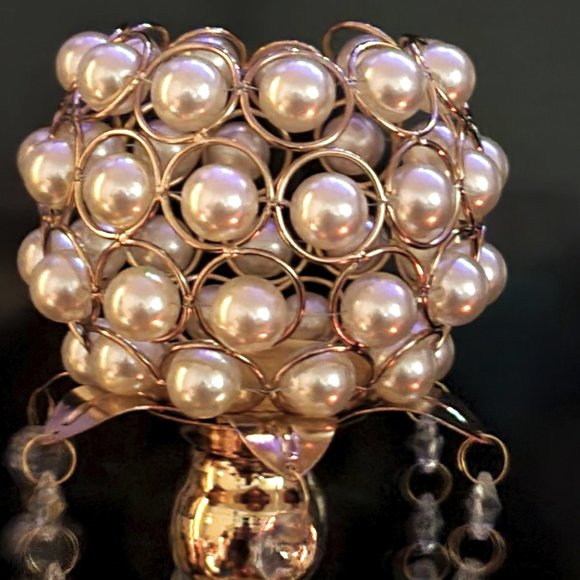 Set of Two 14" Tall Golden Gold Crystal Candlesticks Holders for Home Decor - Picture 4 of 8